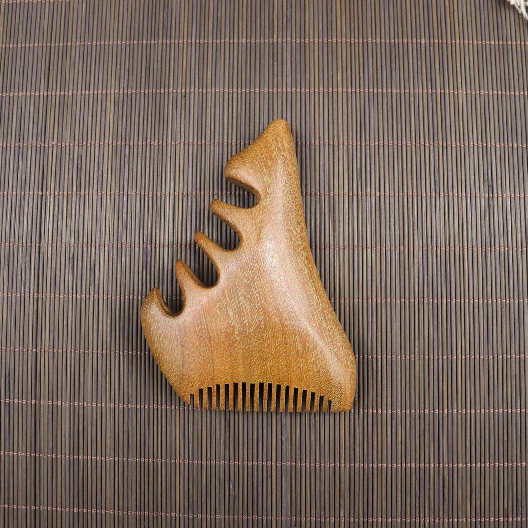 Golden Sandalwood Scalp Massager with Five Teeth